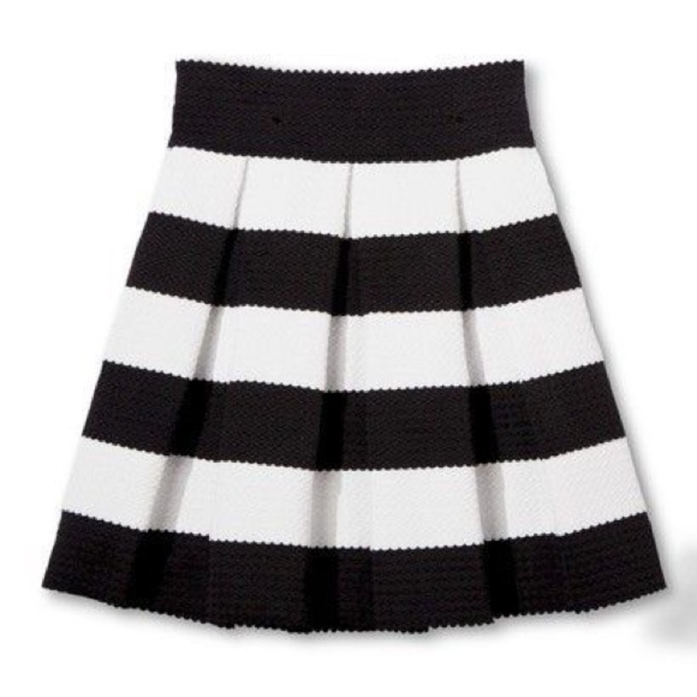 Black and white striped skirt